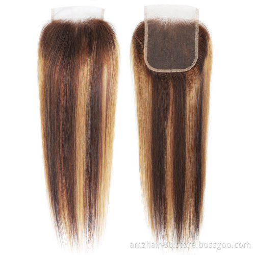 Yeswigs 13X4 13X6 Swiss HD Lace Frontal  Wholesale Raw Indian Human Hair 4X4 5X5 Pre Plucked  Lace Closure Brown Color Straight